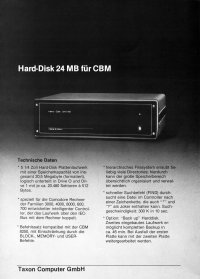 Brochures: Taxon - 24 MB Hard-Disk