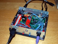 The inside of the hacked C64-DTV from Wilfred Bos. Wilfred Bos is the creator of ACID-64.