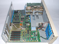 The motherboard of the Commodore PC 10 computer.