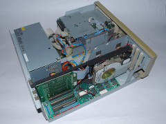 The inside of the Commodore PC 10-III computer.