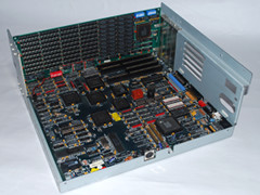 The motherboard of the Commodore PC 45-III computer.