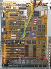 The motherboard of the Commodore T486-25C computer.