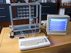 A pallet warehouse controlled with a Commodore C64.