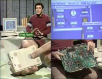 A Commodore A1000 computer and a 1010 disk drive in the BBC TV-series Micro Live.
