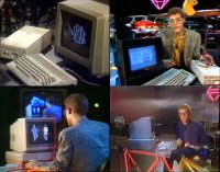 A Commodore C64c, Amiga 1000, Amiga 2000, 1541c, 1081 and GEOS in the TV show Computerzeit.