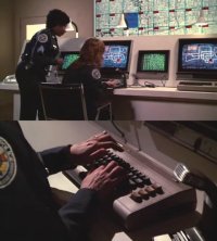 Commodore C64 and 1701 in Police Academy 3.