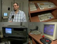A Commodore SX-64, Amiga 1000, Amiga 500 and 1084 in the TV-show Trenutak Spoznaje.