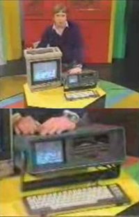 A Commodore C64 and SX-64 in the TV-show Computer Club.
